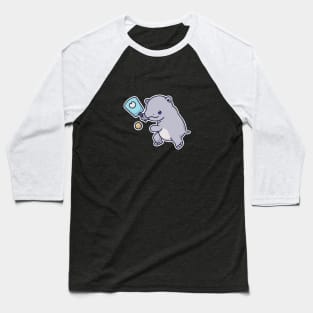 Kawaii Sports Pickleball Hippo Baseball T-Shirt